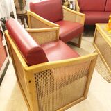 Pair of cane armchairs, 1970