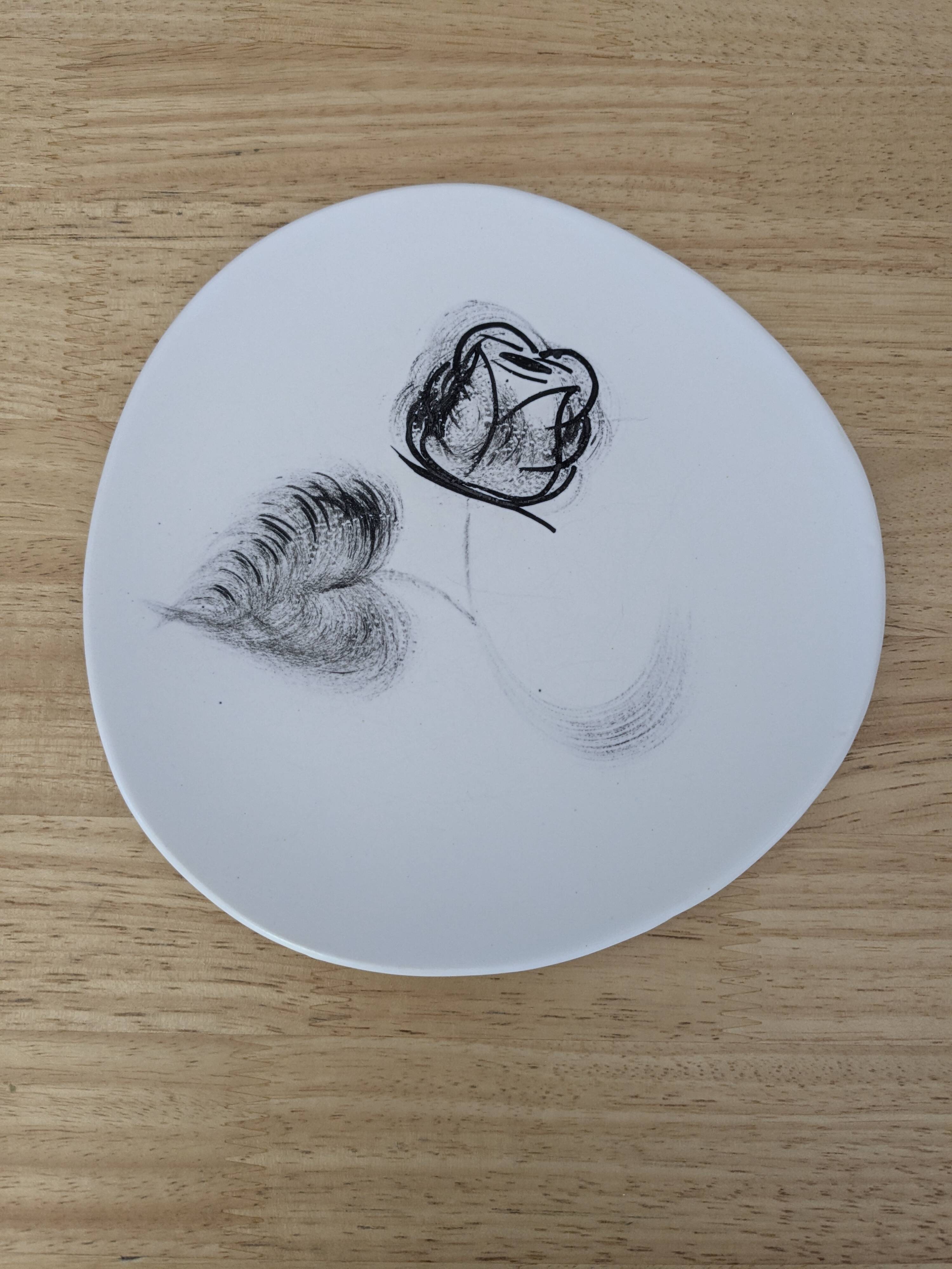 12 assiettes à dessert Niderviller modèle "Rose noire"