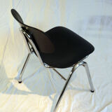 Set of 4 stackable chairs chrome steel tube