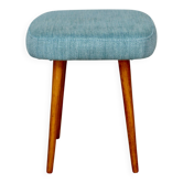 Blue turquoise square vintage stool PRL 1970s