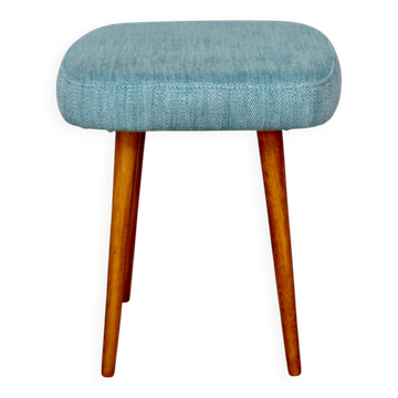 Blue turquoise square vintage stool PRL 1970s
