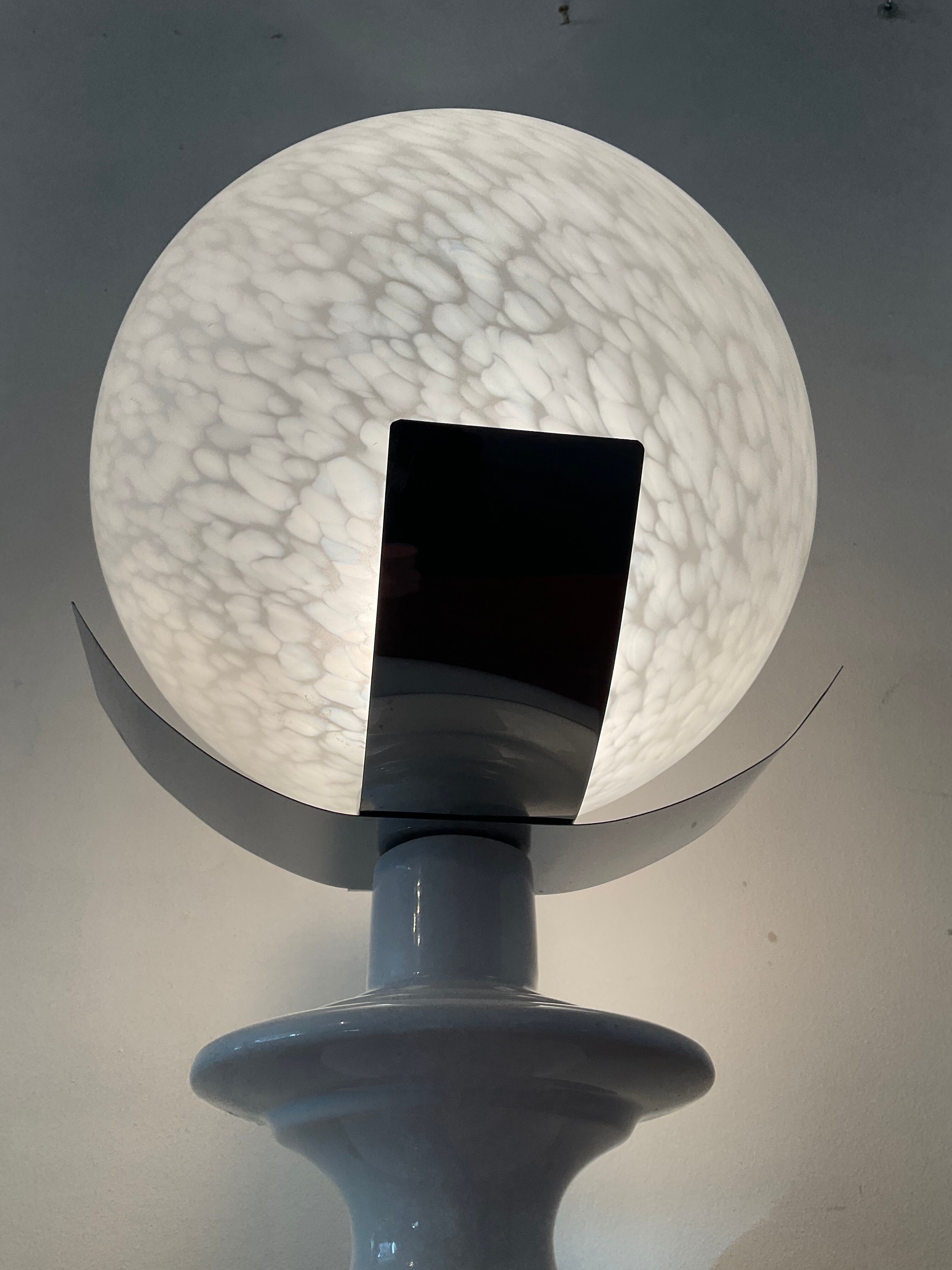 Vintage lamp globe vichy and ceramic 70s