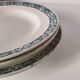 Trio of plates (2 soup plates, 1 dinner plate) Longchamp René, duck egg blue decoration