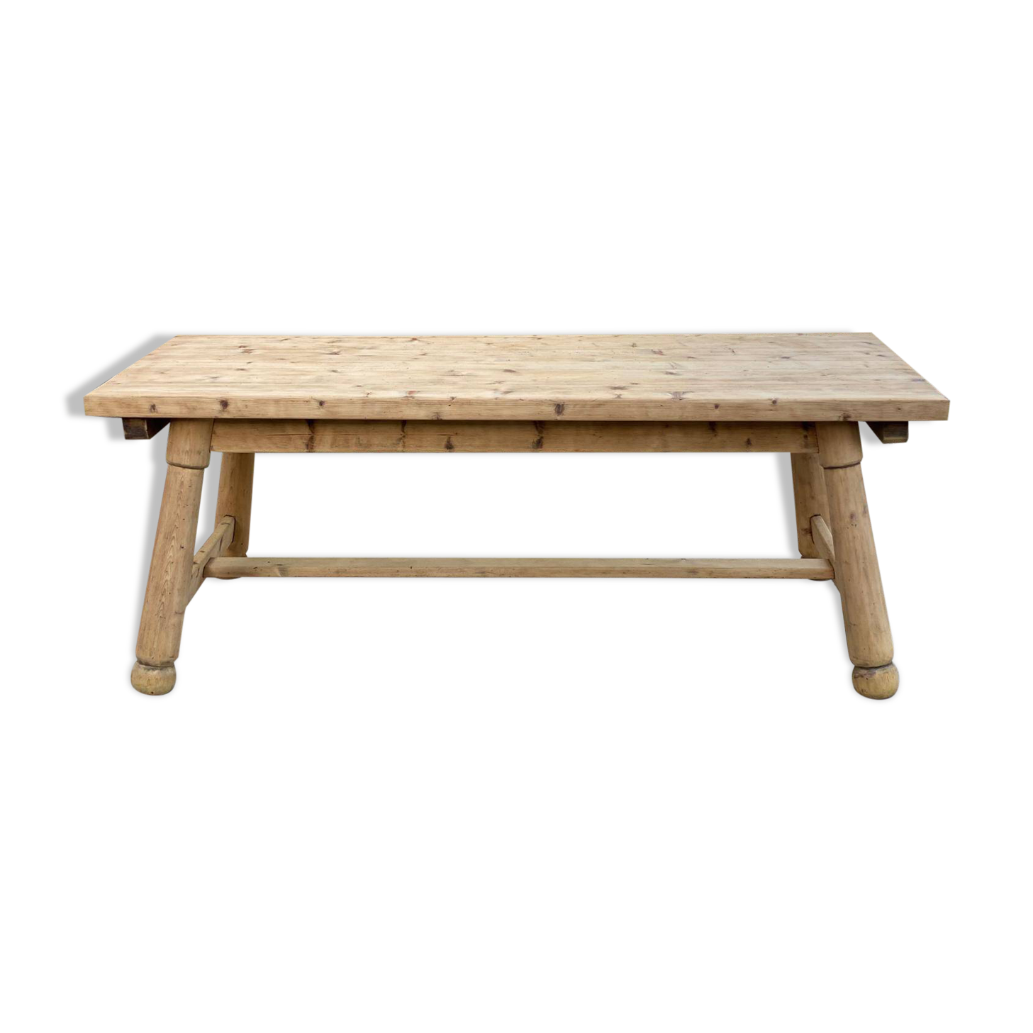 Georges Robert farmhouse table in solid raw wood, 1960, restored
