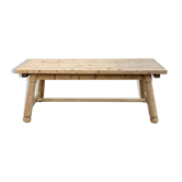 Table de ferme Georges Robert en bois massif brut, 1960, restaurée