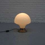 Lampe de table en verre oplain et chrome, années 1970