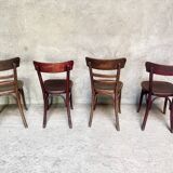Set of 4 Fischel bistro chairs crocodile model 1930
