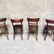Set of 4 Fischel bistro chairs crocodile model 1930