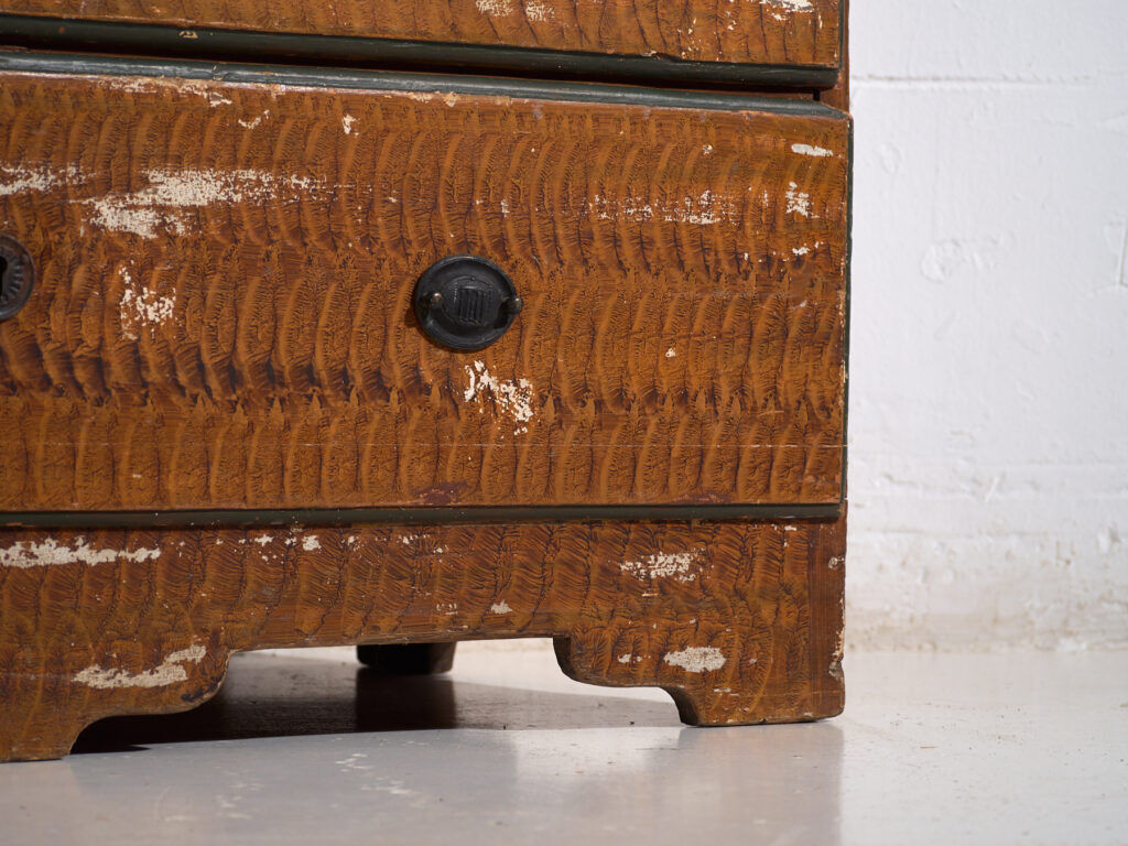 Swedish drop-leaf desk, antique – Scandinavian folk furniture – year 1783