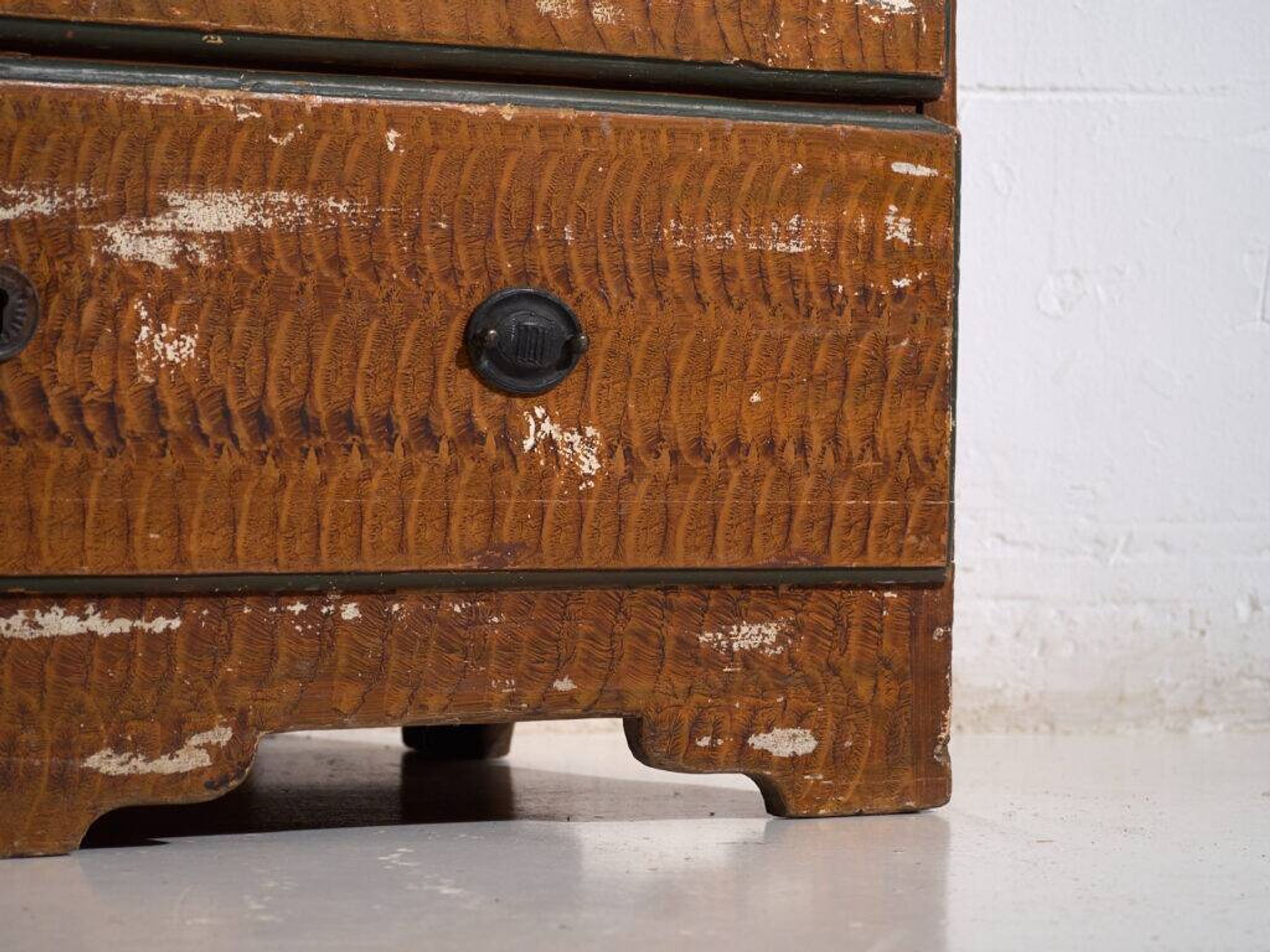 Swedish drop-leaf desk, antique – Scandinavian folk furniture – year 1783