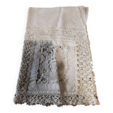White cotton lace embroidery shelf or fireplace border