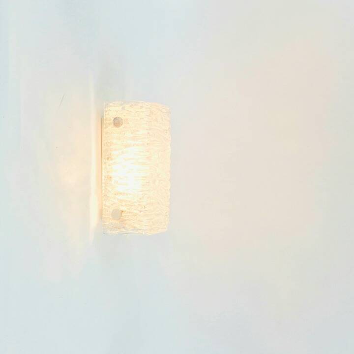 Set of 3 Mid-Century Modern Murano Ice Glass Wall Lights from Kaiser, 1960s