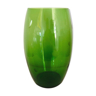 Vase en verre soufflé vert