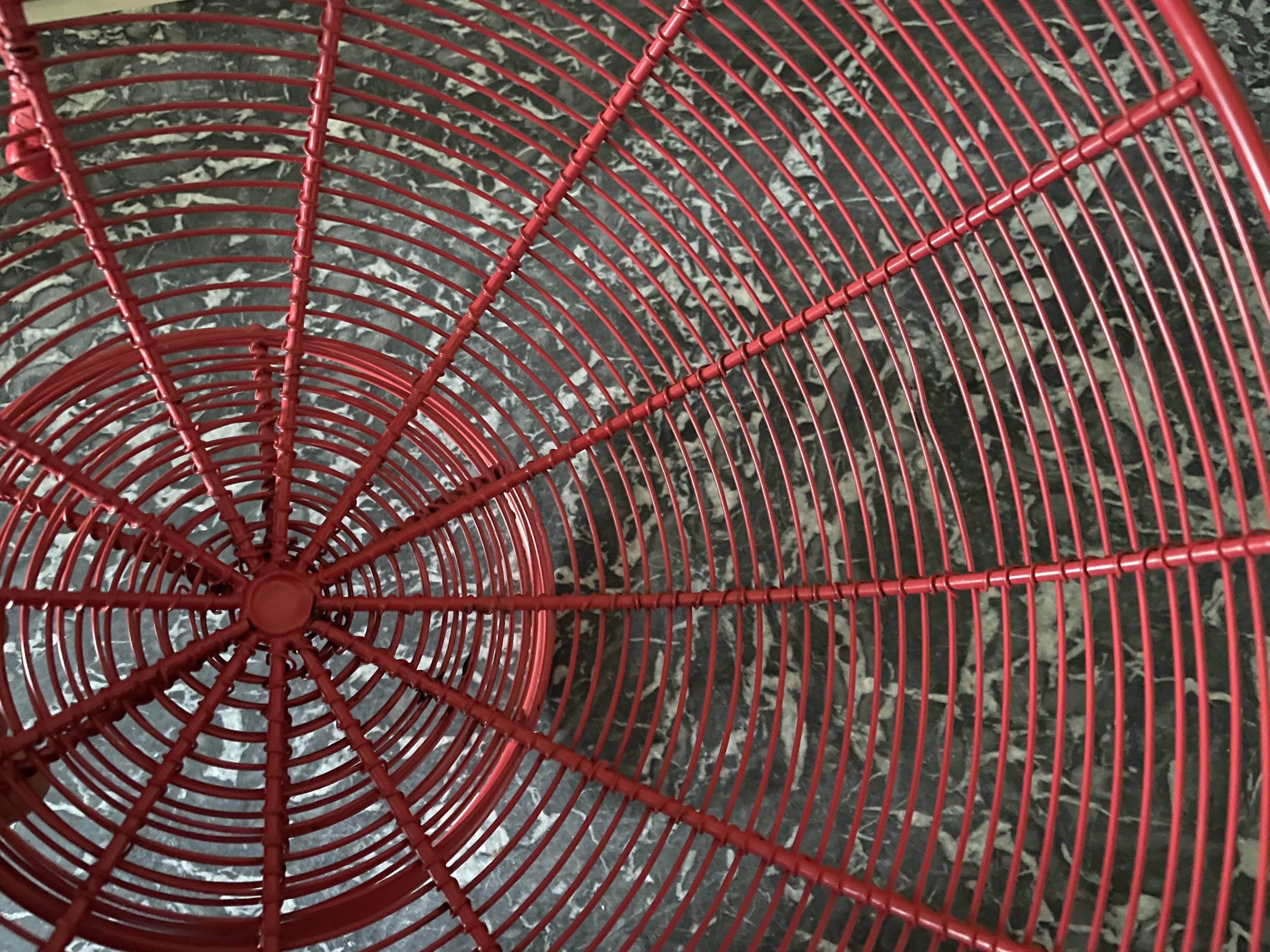 Red wired metal fruit basket