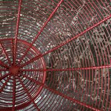 Red wired metal fruit basket