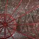 Red wired metal fruit basket