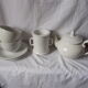 Coffee maker or teapot lunch service Apilco in earthenware with its filters