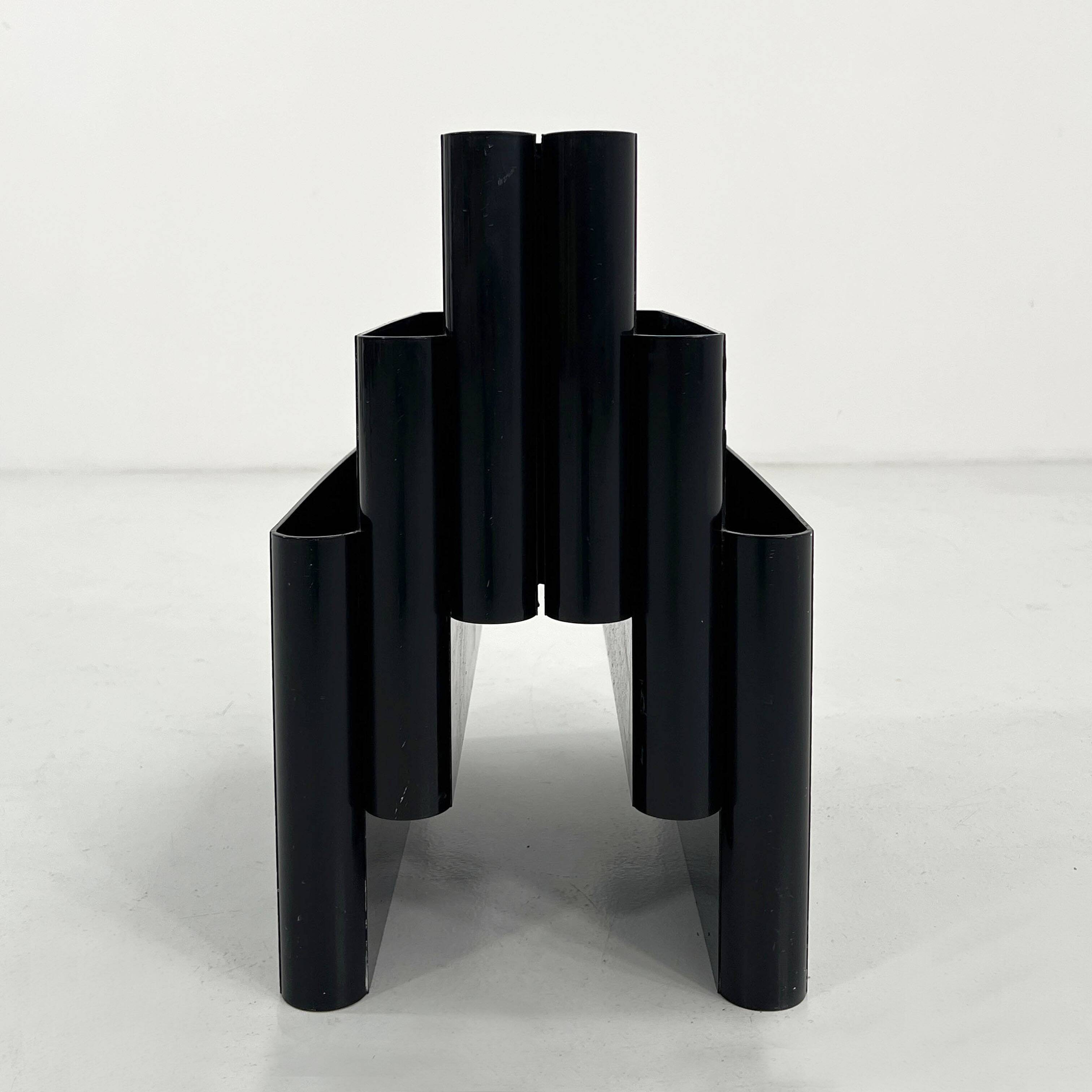 Black magazine rack by Giotto Stoppino for Kartell, 1970