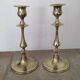 Pair of Toilet Candlesticks - Restoration Period - Early 19th Century - Brass