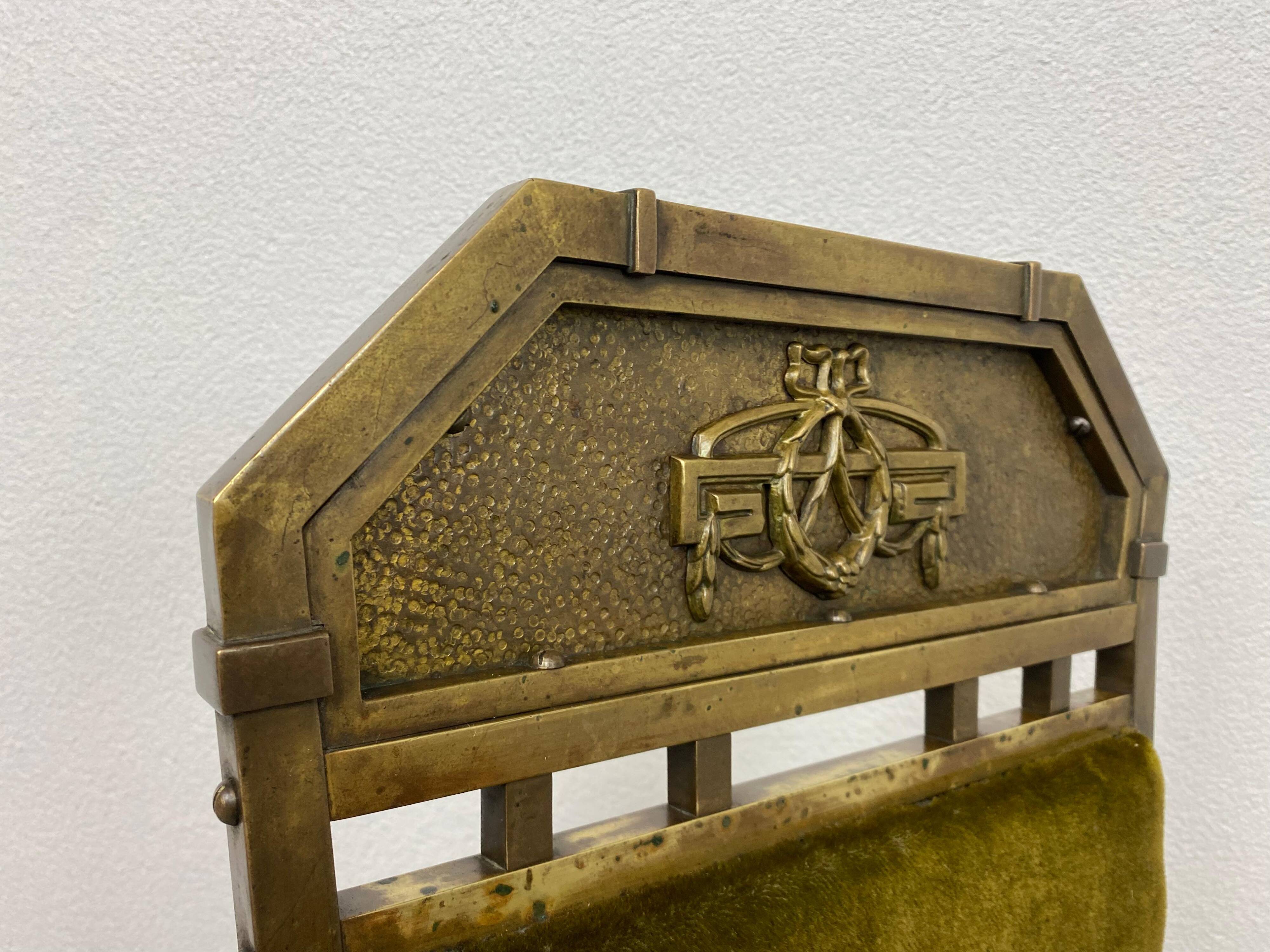 Art Nouveau chair in brass