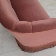 1960s, Danish 2-seater sofa, original pink furniture velour.