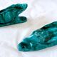 xPair of Handcrafted Teal Enameled Door Handles by Gabbianelli, Albisola, I