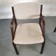 4 wooden and fabric chairs
