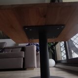 Solid wood coffee table in industrial style