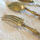 Golden cutlery in vermeil Style Louis XIV Period Napoleon III 19th century