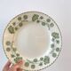 round dish in Digoin Sarreguemines iron clay model "Geranium" green late 19th century