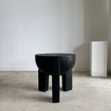 Monoxyl sofa end in black mango tree tripod half-sphere tray h:45 d:44