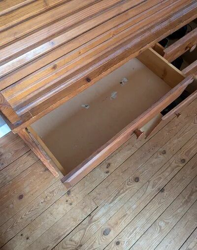 Cylinder Desk in Solid Pine - Careful Restoration - Bohemian Style