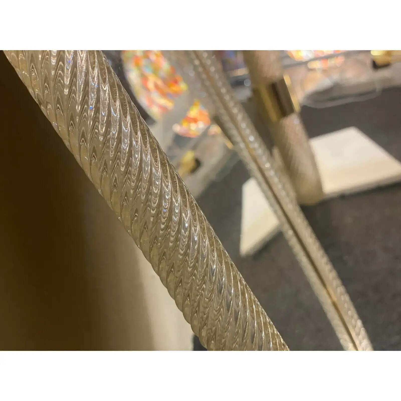 Miroir mural en verre de Murano « Torciglione » de style Barovier