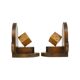 Vintage Wooden Dice Bookends Art Deco Style