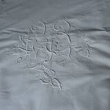large old sheet imposing monogram PB iris decoration