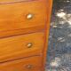 Vintage beech chest of drawers with 3 drawers from the 1950s.