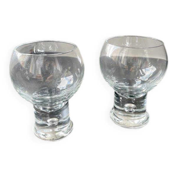 2 verres à liqueur / alcool fort / schnaps, Cristal