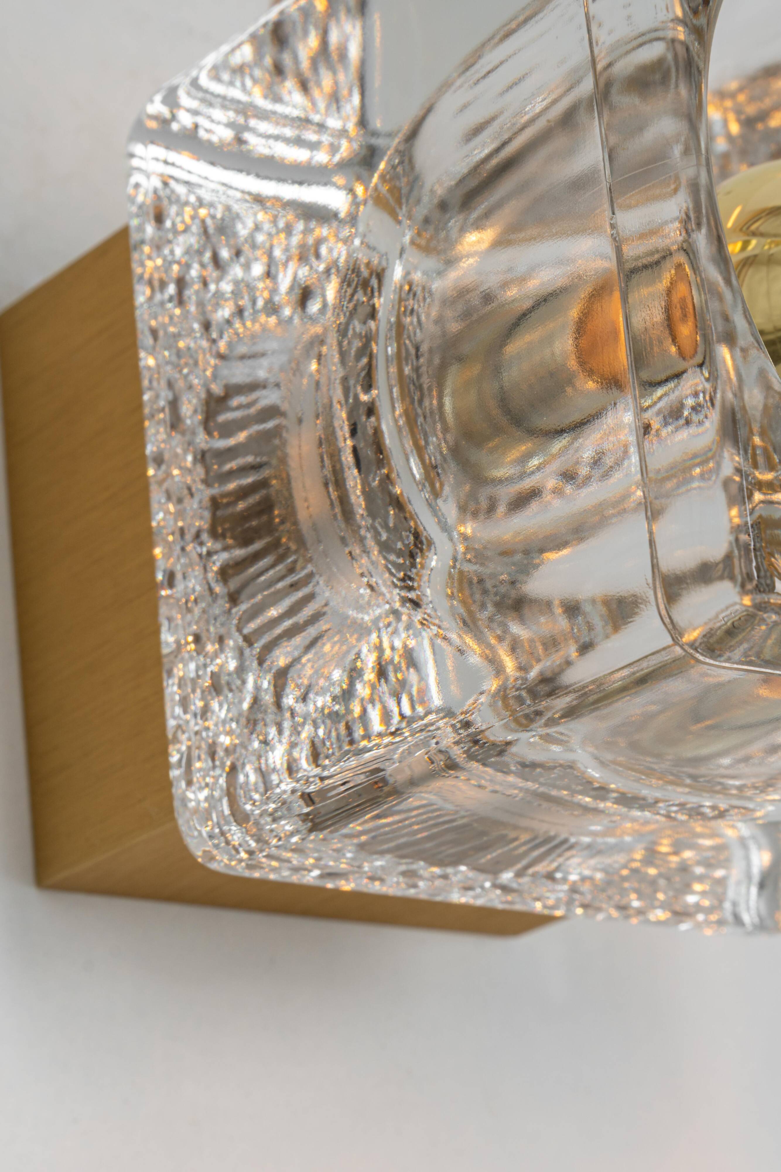 Small wall lamp in brass and crystal by Peill & Putzler, Germany