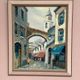 Original Swedish Oil on Canvas –“Market Alley” by B. Komino – Signed – Vintage & Framed –57 × 61 cm