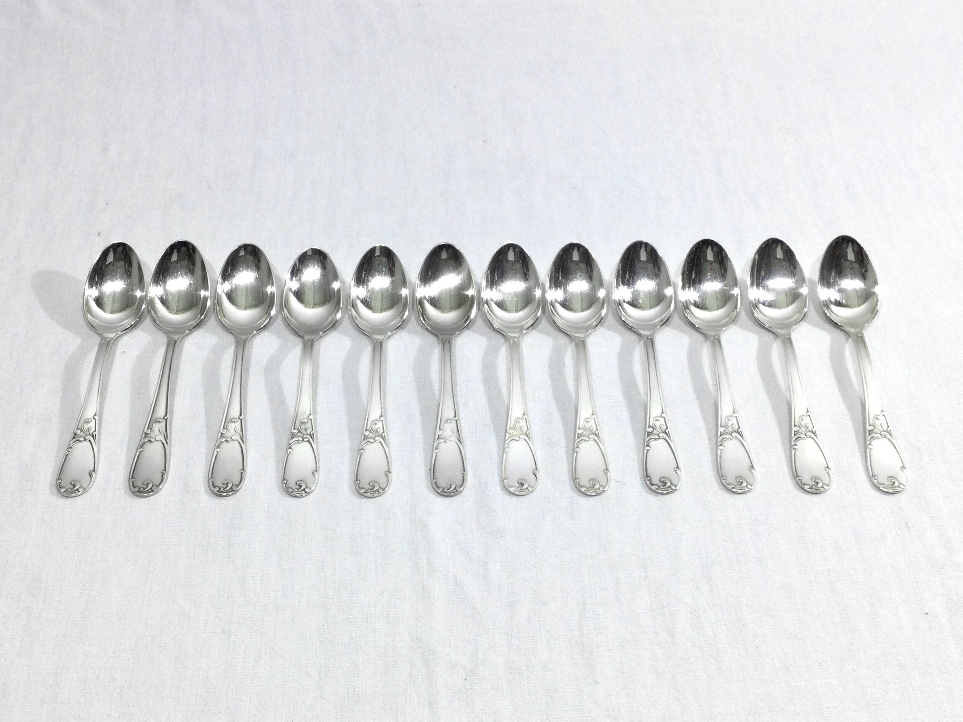 49-piece cutlery set in Louis XV silver-plated metal