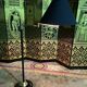 Floor lamp  brass and black iron