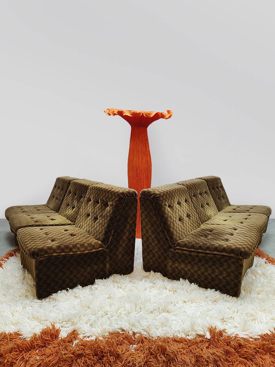 Vintage checkered modular sofa bank 'Groovy'