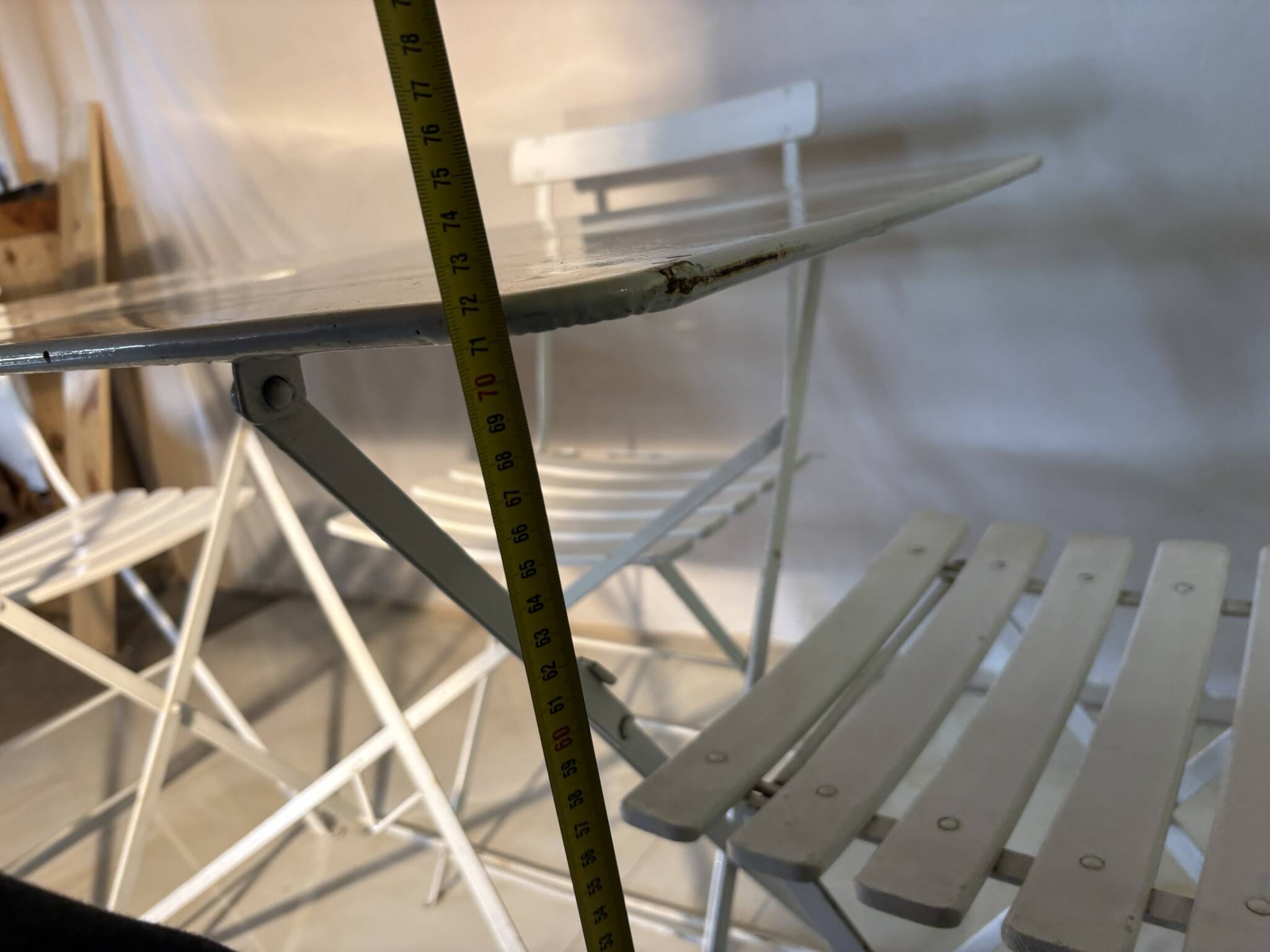 Bistro-style folding garden furniture set – table and 3 chairs