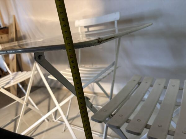 Salon de jardin pliant style bistrot – table et 3 chaises