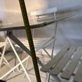 Bistro-style folding garden furniture set – table and 3 chairs