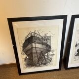 Original signed port view drawings