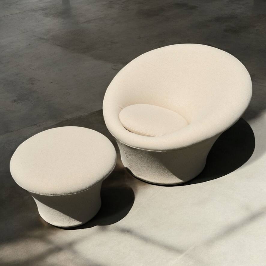 Mushroom armchair and ottoman, Pierre Paulin for Artifort, 1960s