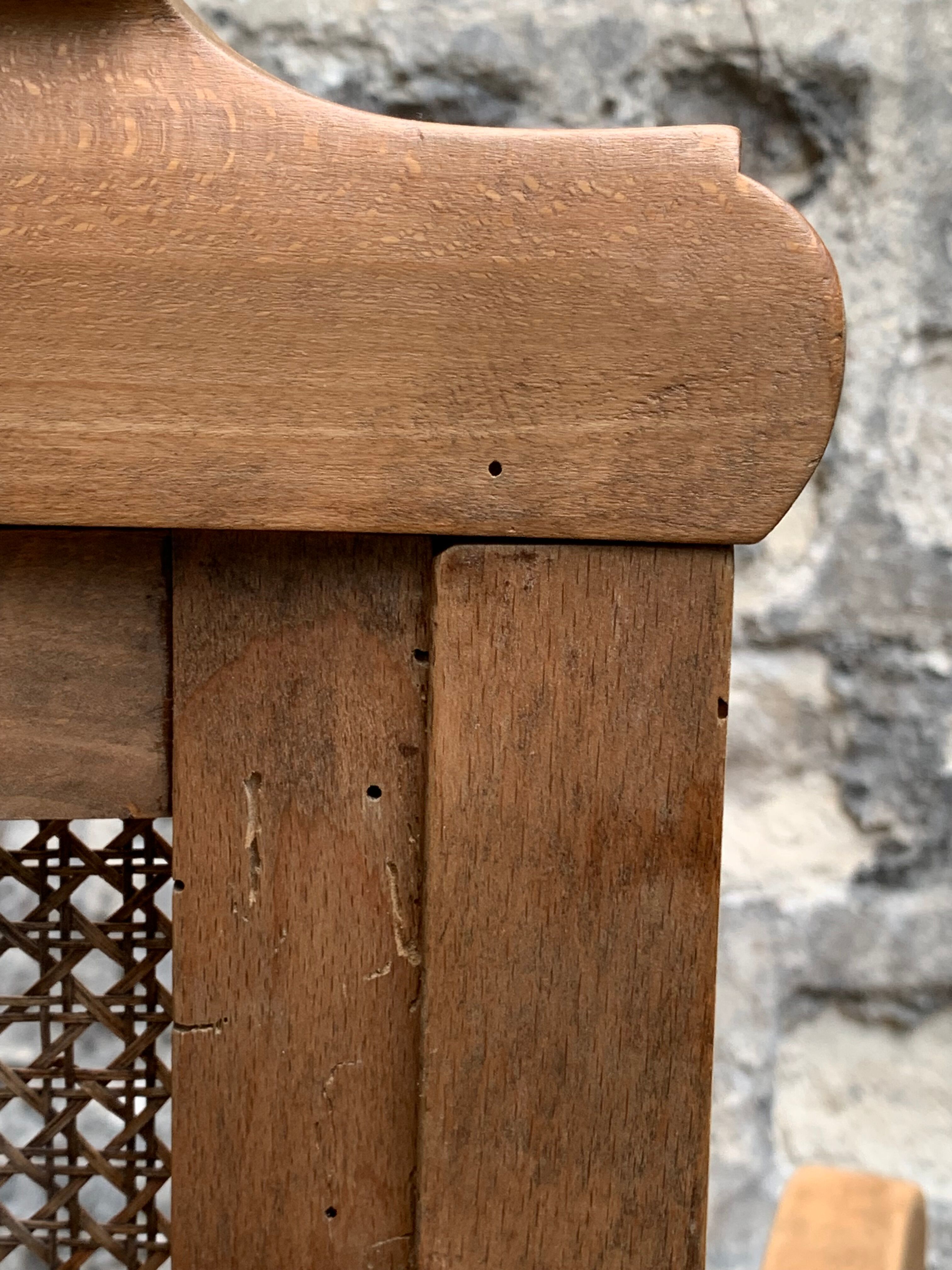 Barber's armchair in wood cannage and straw 1900
