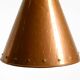 1960s cone pendant lamp in copper by th. valentiner copenhagen denmark