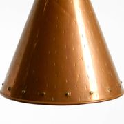 1960s cone pendant lamp in copper by th. valentiner copenhagen denmark
